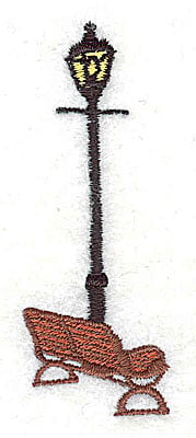Embroidery Design: Lamp post with bench<br> 0.94w X 2.63h