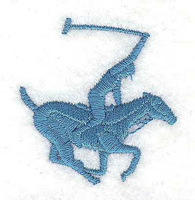 Embroidery Design: Horse with polo player<br> 1.63w X 1.69h