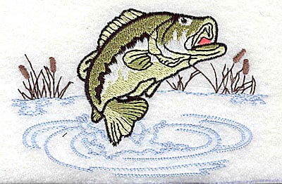 Embroidery Design: Fish<br> 4.00w X 2.63h | Embroidery Legacy Embroidery Design: Fish<br> 4.00w X 2.63h