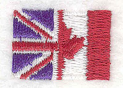 Embroidery Design: Union Jack and Canadian Flag<br> 1.00w X 0.69h