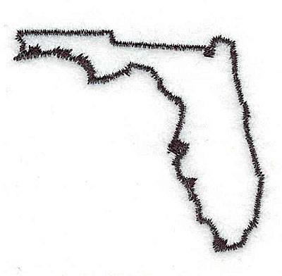 Embroidery Design: Florida map<br> 2.06w X 1.19h