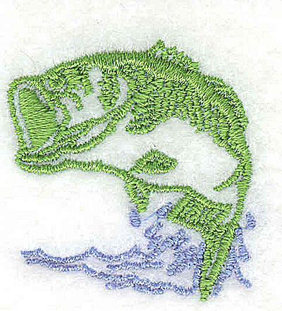 Embroidery Design: Large mouth bass<br> 1.38w X 1.44h