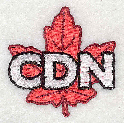 Embroidery Design: Cdn maple leaf<br> 2.00w X 2.06h