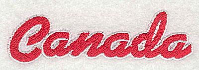 Embroidery Design: Canada script<br> 3.38w X 1.00h