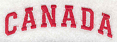 Embroidery Design: Canada<br> 3.38w X 1.06h