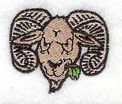 Embroidery Design: Mountain goat ram<br> 1.63w X 1.38h