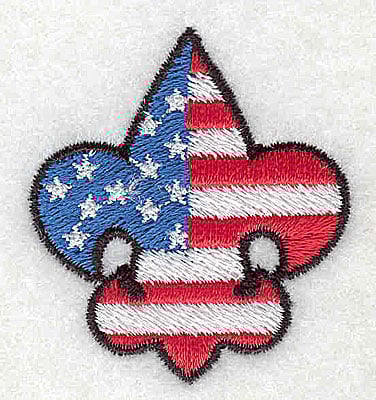 Embroidery Design: USA Flag in fleur de lys<br> 1.56w X 1.75h