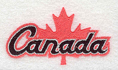 Embroidery Design: Canada with maple leaf<br> 2.81w X 1.50h