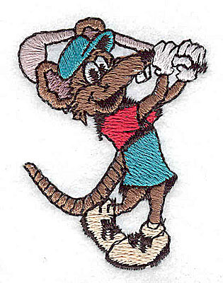 Embroidery Design: Mouse playing golf<br> 1.50w X 2.00h