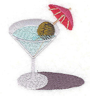 Embroidery Design: Martini with olive<BR> 2.00W x 2.19H