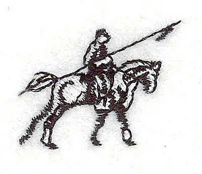 Embroidery Design: Horse with rider<br>0.94H x 1.25W