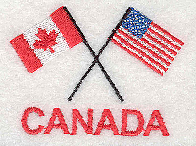 Embroidery Design: Canada (Canada USA flags)<br> 2.50w X 1.81h | Embroidery Legacy Embroidery Design: Canada (Canada USA flags)<br> 2.50w X 1.81h