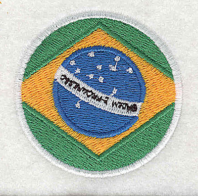 Embroidery Design: Brazilian flag<br> 2.00w X 2.00h