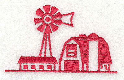 Embroidery Design: Farm with weather vane<br> 2.56w X 1.56h