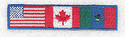 Embroidery Design: Flag trio<br> 2.94w X 0.69h