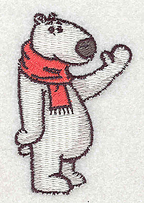 Embroidery Design: Polar bear wearing scarf<br> 1.50w X 2.31h