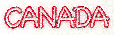 Embroidery Design: Canada<br> 3.69w X 0.81h