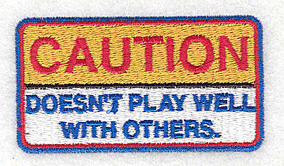 Embroidery Design: Caution<br> 3.00w X 1.63h