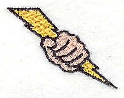 Embroidery Design: Lightning bolt in hand<br> 2.25w X 1.69h | Embroidery Legacy Embroidery Design: Lightning bolt in hand<br> 2.25w X 1.69h