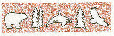 Embroidery Design: Bear Whale Eagle<br> 3.94w X 2.38h