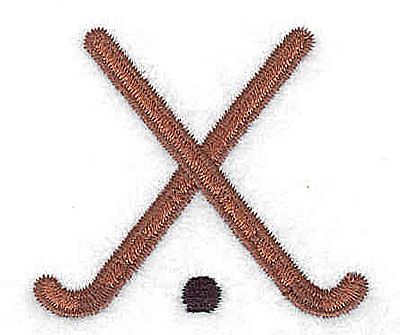 Embroidery Design: Field Hockey sticks and ball<br> 1.81w X 1.63h