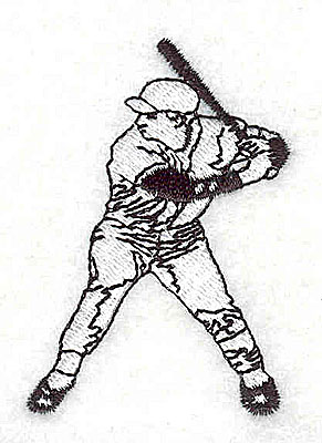 Embroidery Design: Baseball player<br> 1.69w X 2.44h