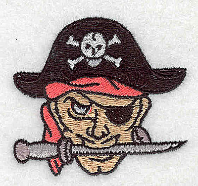 Embroidery Design: Pirate with cutlass<br> 2.44w X 2.25h
