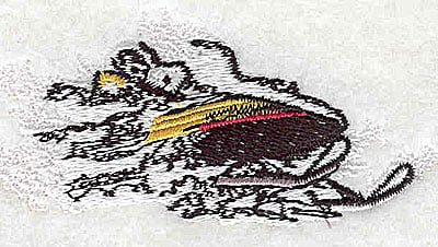 Embroidery Design: Snowmobile rider<br> 3.31w X 1.44h