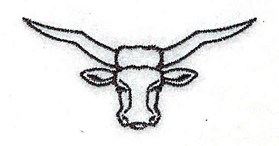 Embroidery Design: Longhorn steer<br> 2.81w X 1.31h
