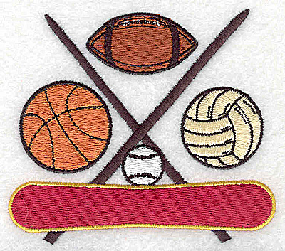 Embroidery Design: Sports Balls<br>3.13W x 3.56H