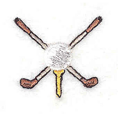 Embroidery Design: Crossed Golf Clubs<br>1.13W x 1.25H