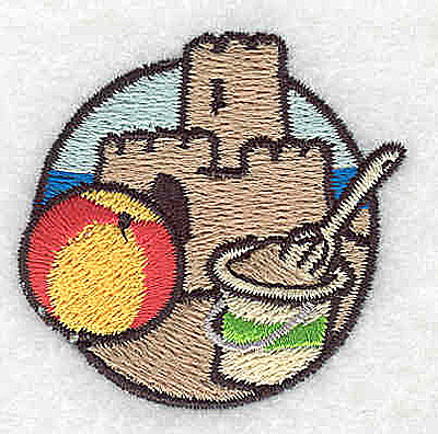 Embroidery Design: Sandcastle<br>1.69W x 1.75H