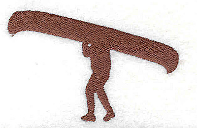 Embroidery Design: Explorer with canoe<br> 2.69w x 1.75h | Embroidery Legacy Embroidery Design: Explorer with canoe<br> 2.69w x 1.75h