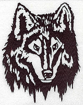 Embroidery Design: Wolf head<br> 5.63w X 7.38h