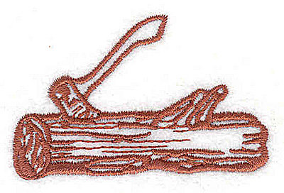 Embroidery Design: Axe in log<br> 2.44w X 1.56h