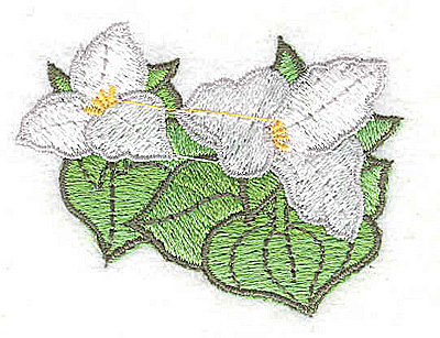 Embroidery Design: Trilliums<br> 2.31w X 1.75h
