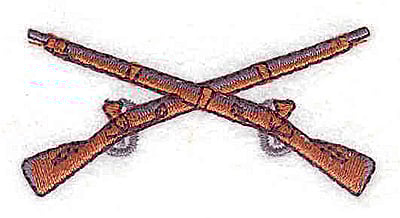 Embroidery Design: Crossed rifles<br> 2.31w X 1.06h