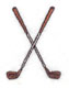 Embroidery Design: Crossed golf clubs<br> 1.19w X 1.56h