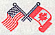 Embroidery Design: Crossed USA and Canada flags<br> 3.00w X 1.75h