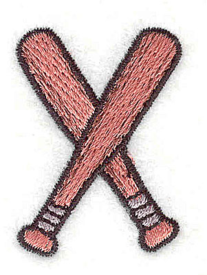 Embroidery Design: Crossed Baseball bats<br> 1.13w X 1.56h