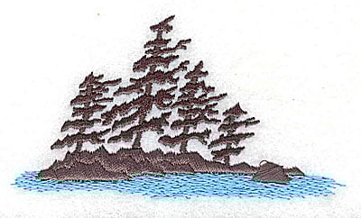 Embroidery Design: Scene with lake and trees<br> 3.69w X 2.00h
