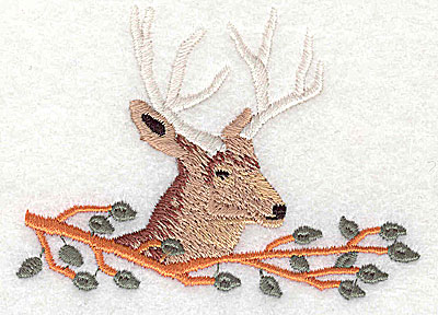 Embroidery Design: Deer head<br> 3.38w X 2.44h