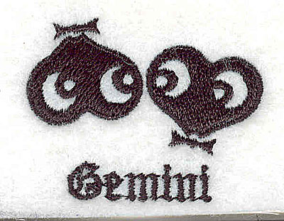 Embroidery Design: Gemini<br> 1.63w X 1.25h