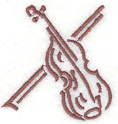 Embroidery Design: Violin with bow<br> 2.00w X 2.06h