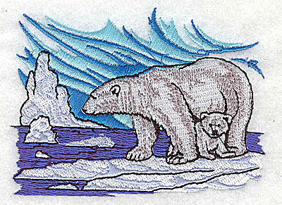 Embroidery Design: Polar bear with cub<br> 3.50w X 2.63h | Embroidery Legacy Embroidery Design: Polar bear with cub<br> 3.50w X 2.63h