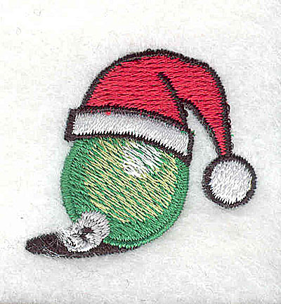 Embroidery Design: Santa hat on Christmas ornament<br> 1.44w X 1.31h