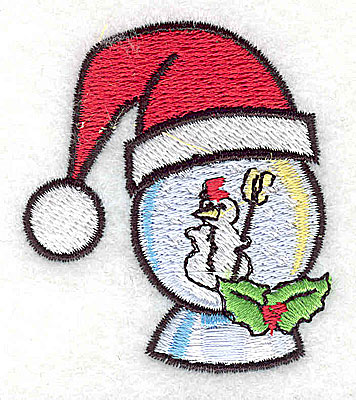 Embroidery Design: Snow globe with snowman<br> 2.00w X 2.25h