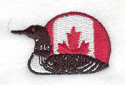 Embroidery Design: Loon with Canadian Flag<br> 1.50w X 0.94h