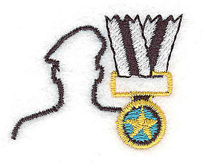 Embroidery Design: Soldier with medal<br> 1.56w X 1.19h