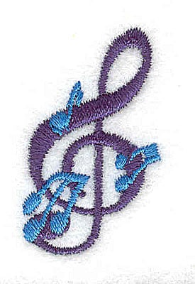 Embroidery Design: Treble clef with musical notes<br> 0.88w X 1.50h | Embroidery Legacy Embroidery Design: Treble clef with musical notes<br> 0.88w X 1.50h